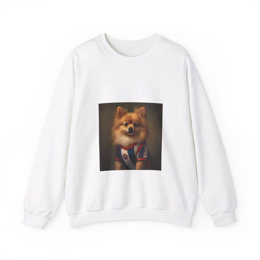 Pomeranian - 20th Century Soccer Player - Pet Portrait Unisex Crewneck Sweatshirt