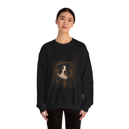 Border Collie - Renaissance Painter - Pet Portrait Unisex Crewneck Sweatshirt