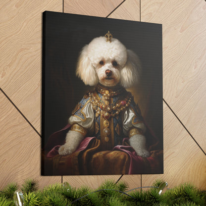 Bichon Frisé - 17th Century European Monarch - Pet Portrait Canvas