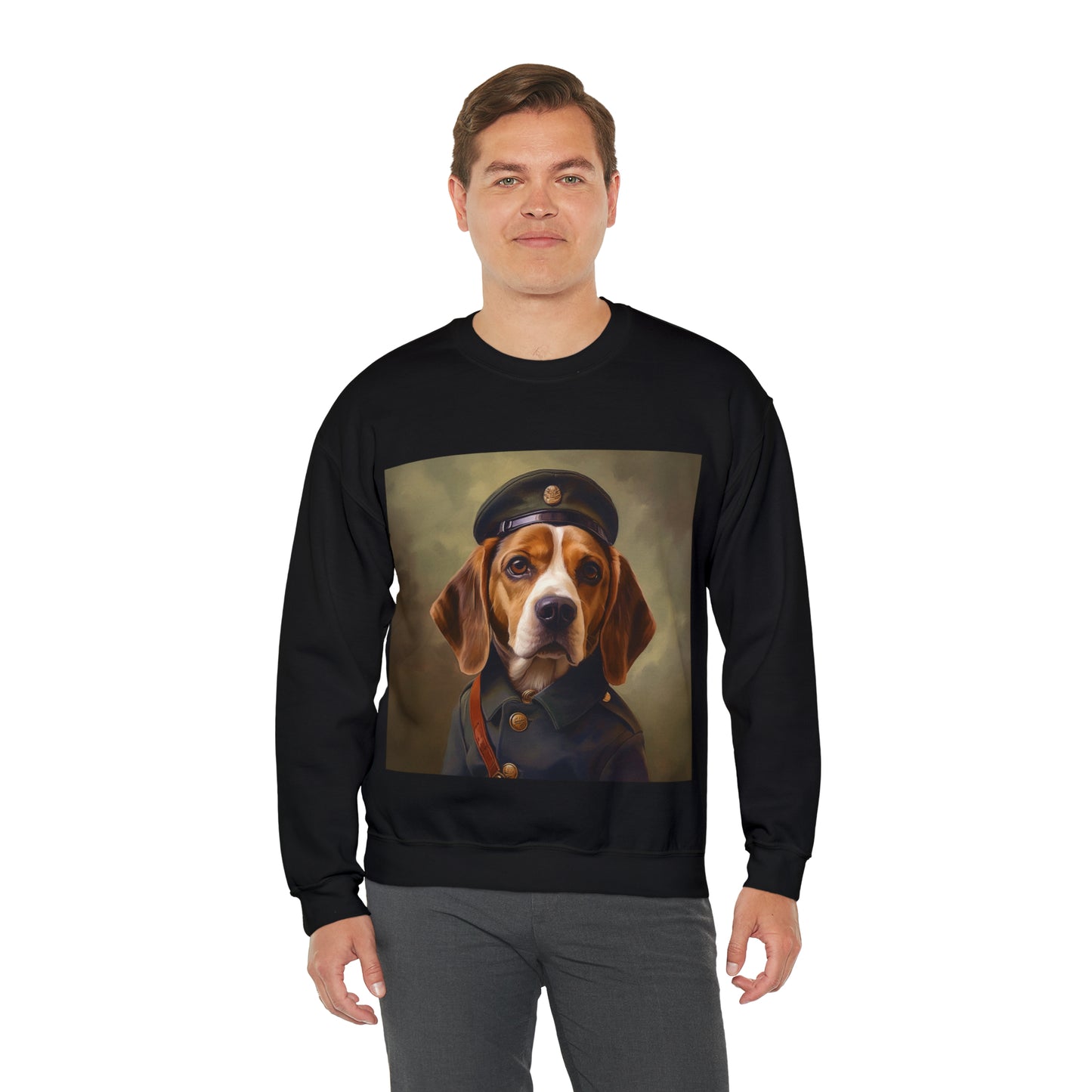 Beagle - WWI Soldier - Pet Portrait Unisex Crewneck Sweatshirt