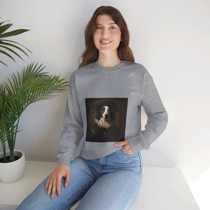 Border Collie - Renaissance Painter - Pet Portrait Unisex Crewneck Sweatshirt