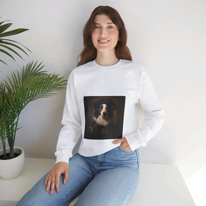 Border Collie - Renaissance Painter - Pet Portrait Unisex Crewneck Sweatshirt