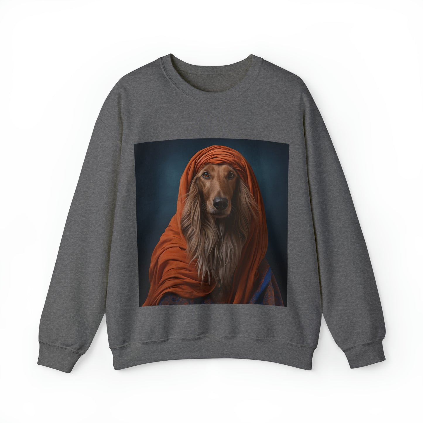 Afghan Hound - 10th Century Persian Poet - Pet Portrait Unisex Crewneck Sweatshirt