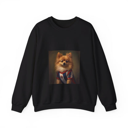 Pomeranian - 20th Century Soccer Player - Pet Portrait Unisex Crewneck Sweatshirt