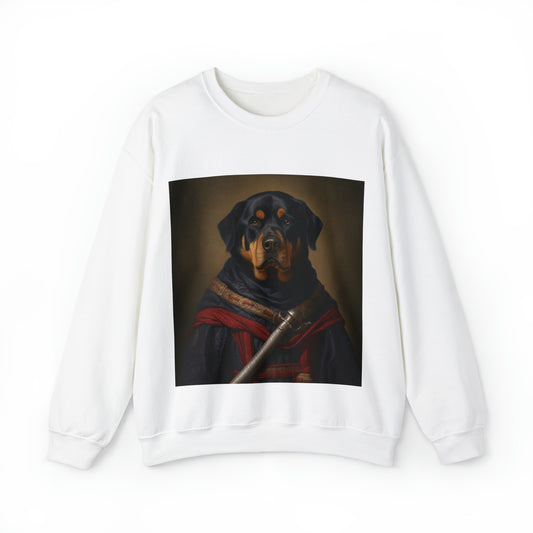 Rottweiler - 13th Century Samurai - Pet Portrait Unisex Crewneck Sweatshirt