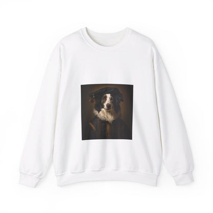 Border Collie - Renaissance Painter - Pet Portrait Unisex Crewneck Sweatshirt