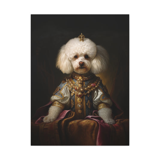 Bichon Frisé - 17th Century European Monarch - Pet Portrait Canvas