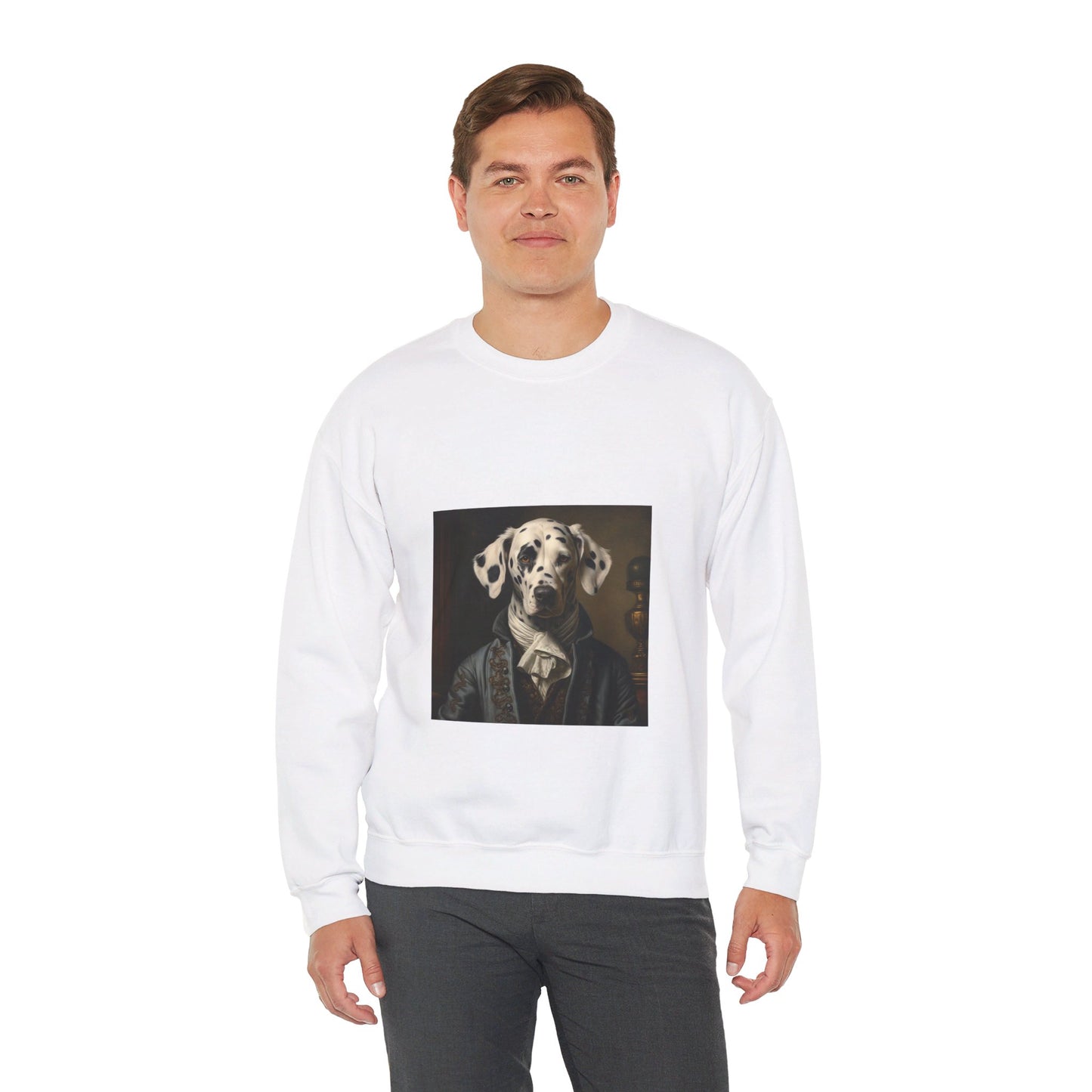 Dalmatian - 19th Century Writer - Pet Portrait Unisex Crewneck Sweatshirt