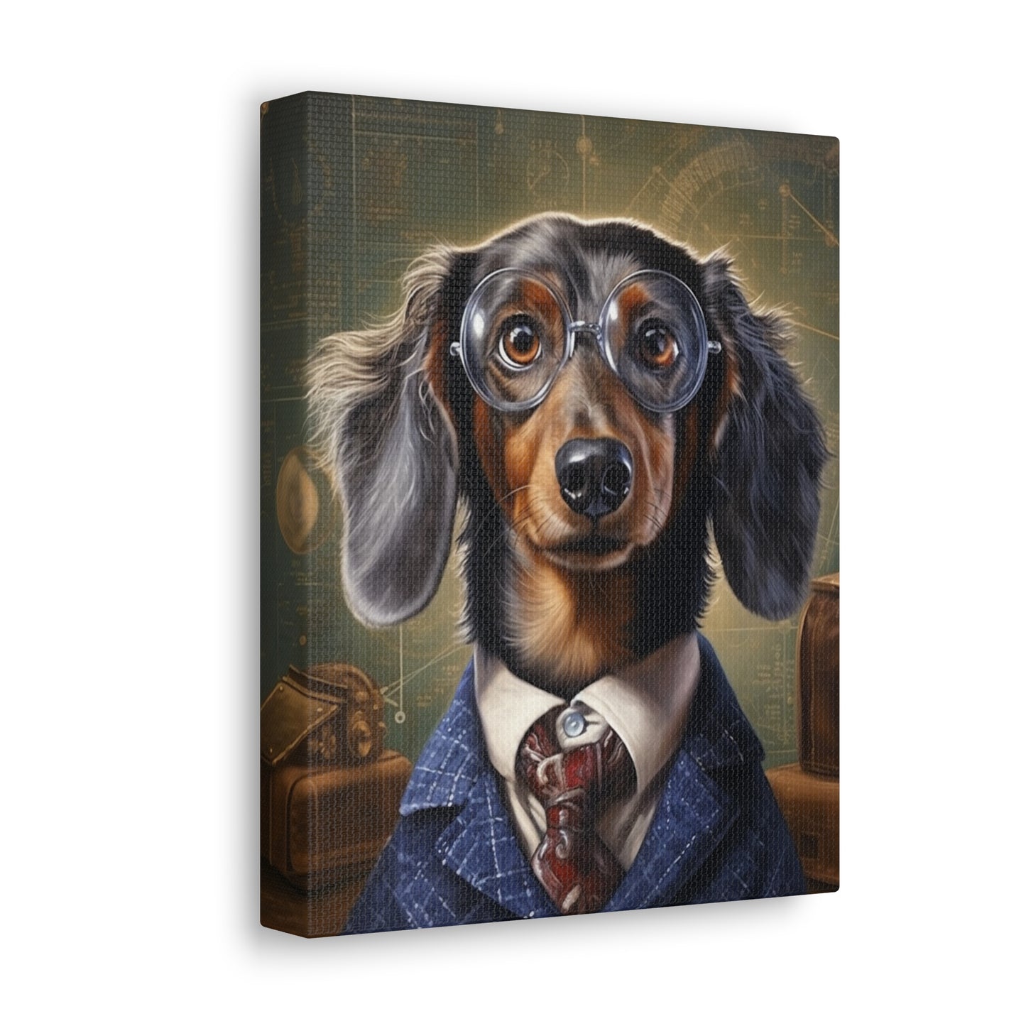 Dachshund  - 20th Century Scientist - Pet Portrait Canvas