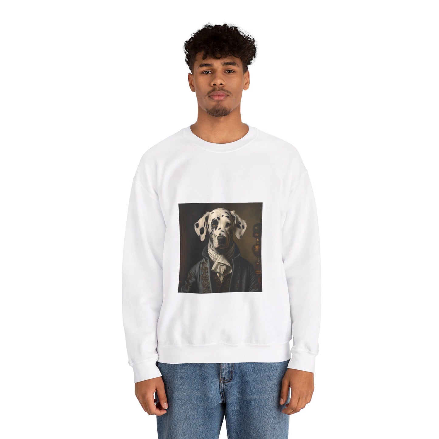 Dalmatian - 19th Century Writer - Pet Portrait Unisex Crewneck Sweatshirt