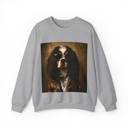 Cavalier King Charles Spaniel - 20th Century Rockstar - Pet Portrait Unisex Crewneck Sweatshirt