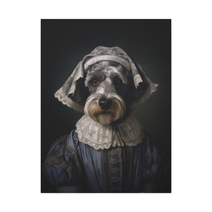 Schnauzer  - 19th Century Governess - Pet Portrait Canvas