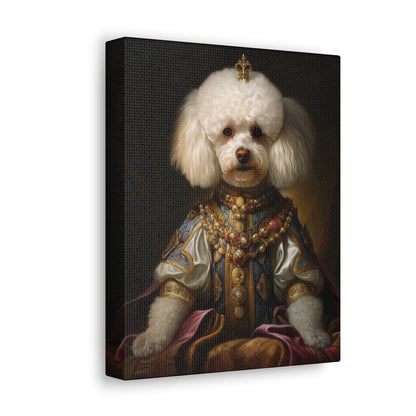 Bichon Frisé - 17th Century European Monarch - Pet Portrait Canvas