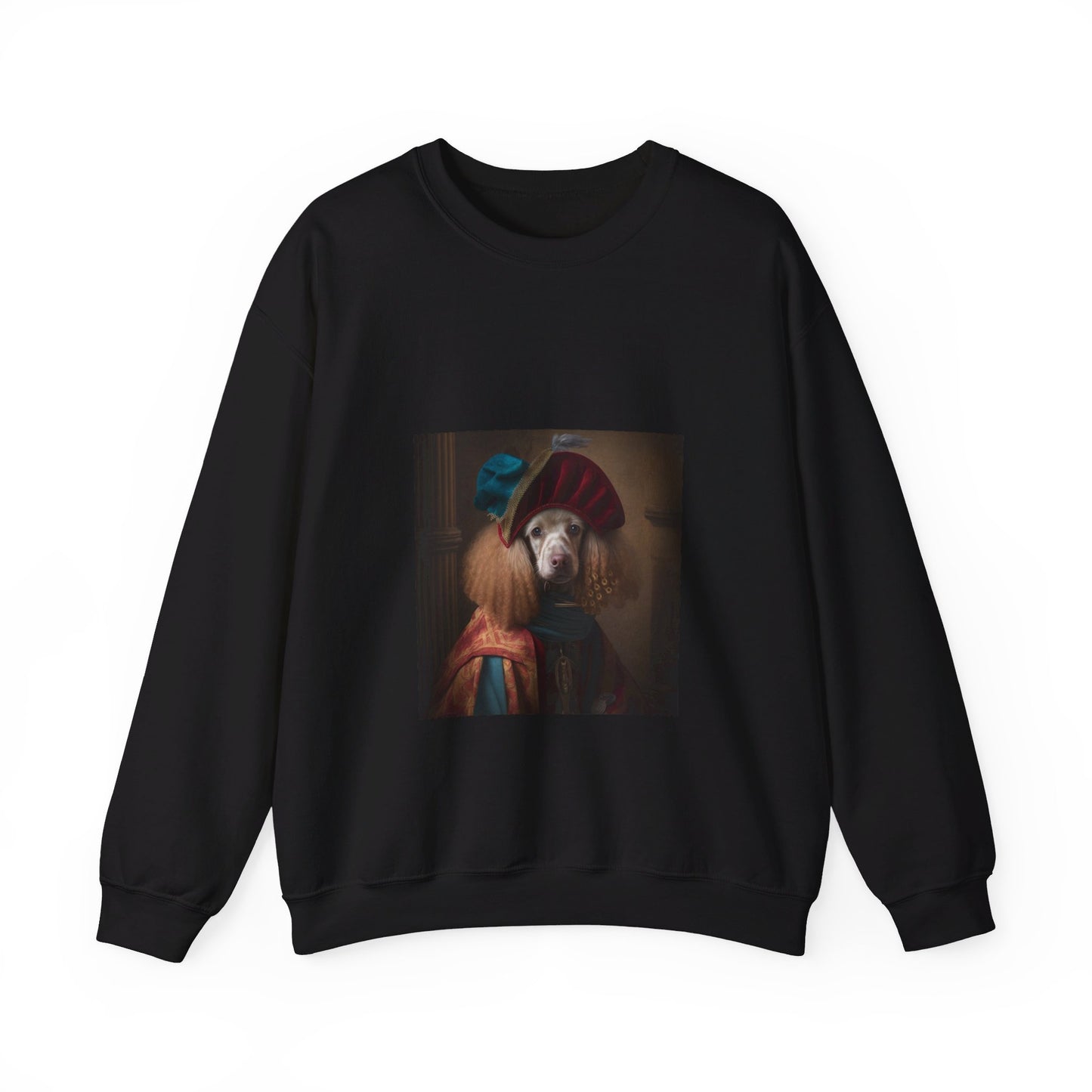 Poodle - 9th Century Jester - Pet Portrait Unisex Crewneck Sweatshirt