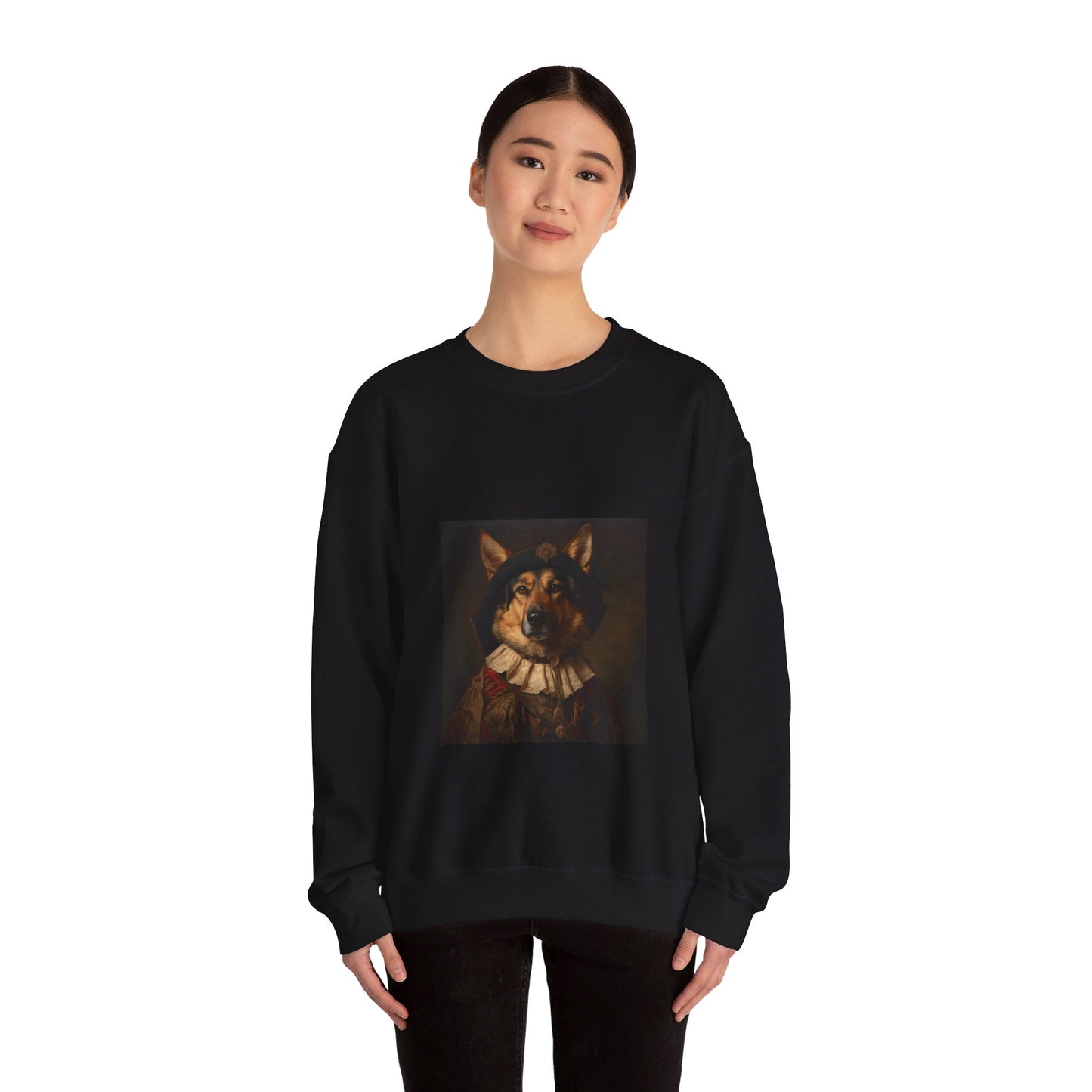 German Shepard - 17th Century Explorer - Pet Portrait Unisex Crewneck Sweatshirt