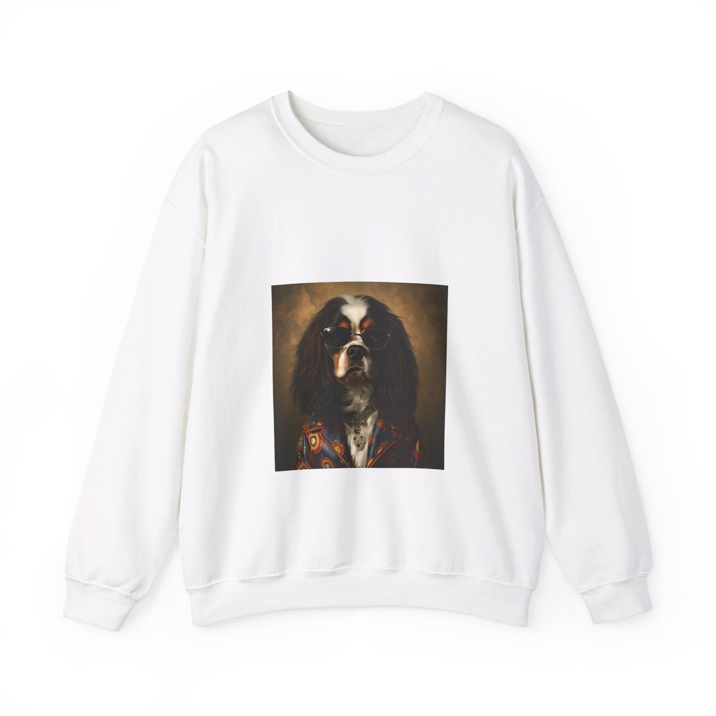 Cavalier King Charles Spaniel - 20th Century Rockstar - Pet Portrait Unisex Crewneck Sweatshirt