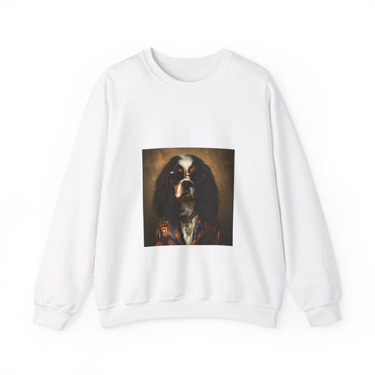 Cavalier King Charles Spaniel - 20th Century Rockstar - Pet Portrait Unisex Crewneck Sweatshirt