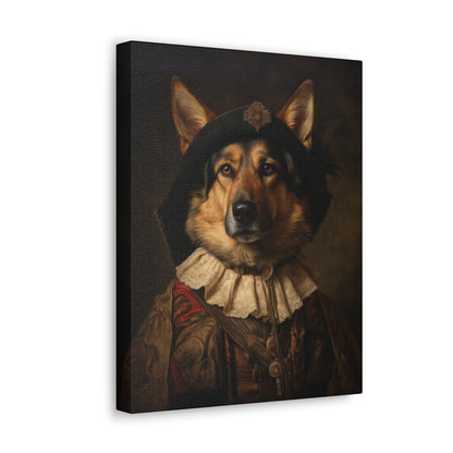 German Shepard  - 17th Century Explorer - Pet Portrait Canvas