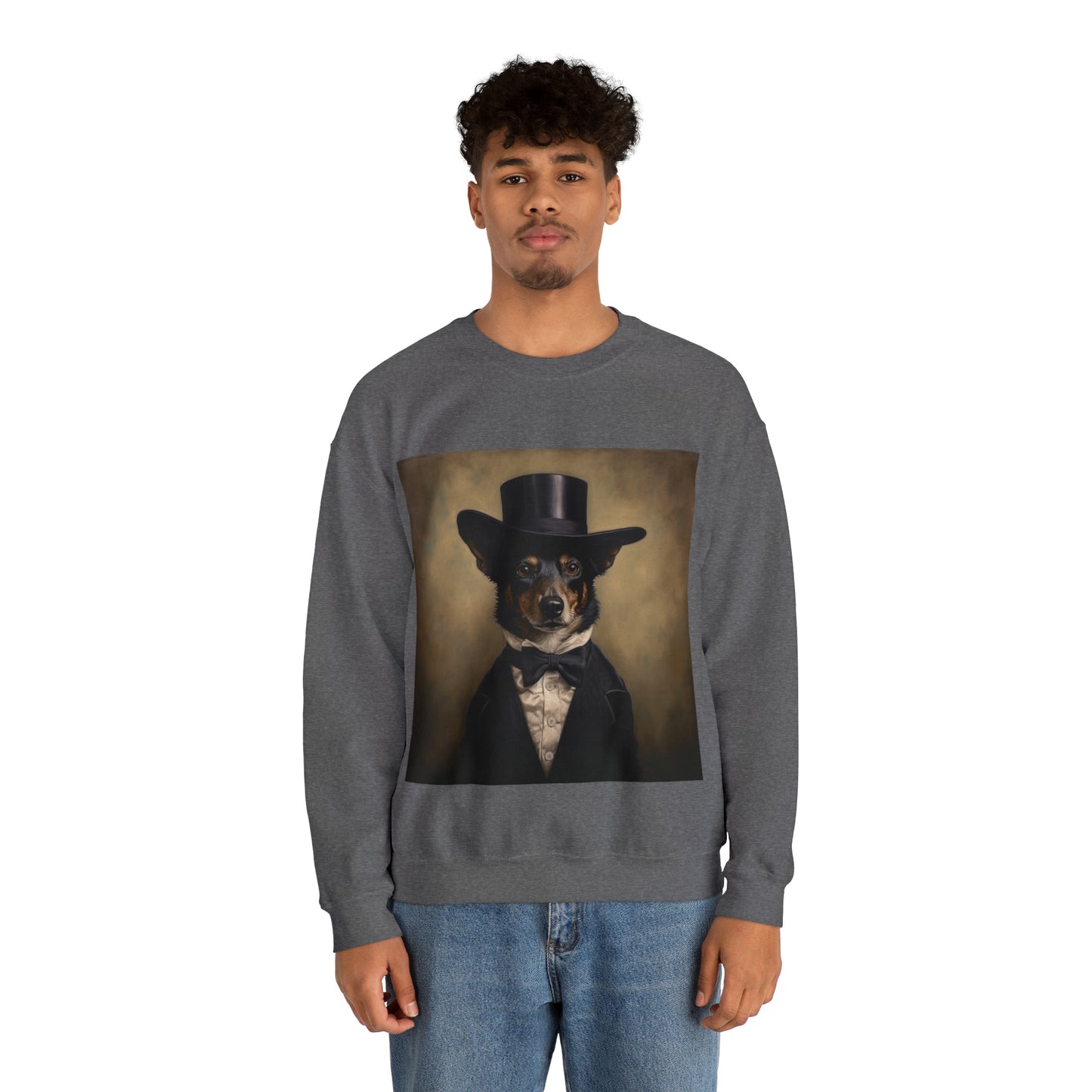 Australian Shepard - 19th Century Politician - Pet Portrait Unisex Crewneck Sweatshirt