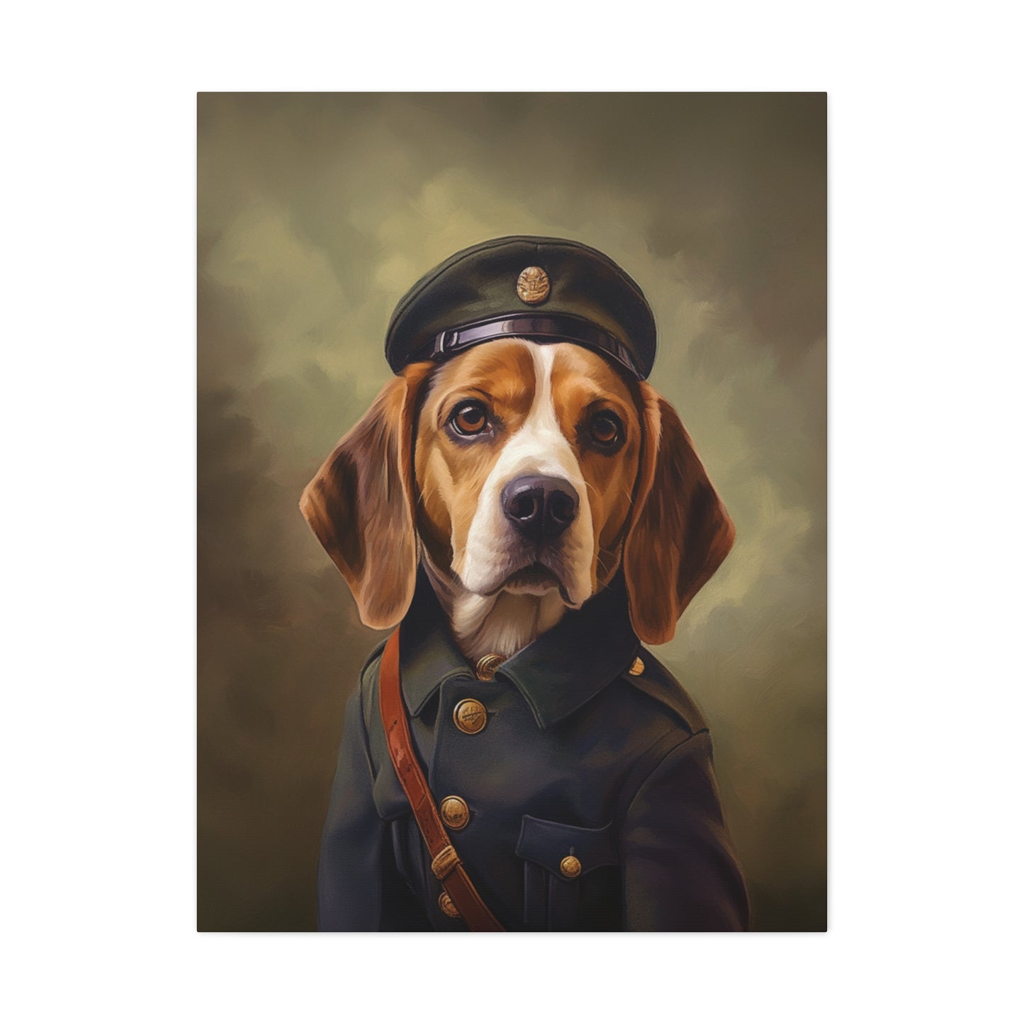 Beagle - WWI Soldier - Pet Portrait Canvas