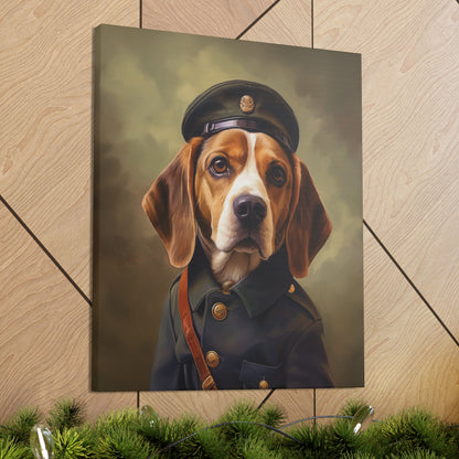 Beagle - WWI Soldier - Pet Portrait Canvas