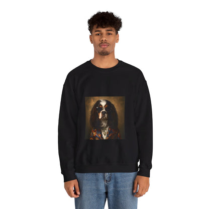 Cavalier King Charles Spaniel - 20th Century Rockstar - Pet Portrait Unisex Crewneck Sweatshirt