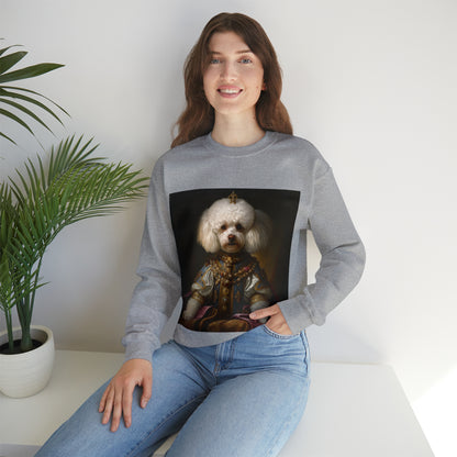 Bichon Frisé - 17th Century European Monarch - Pet Portrait Unisex Crewneck Sweatshirt