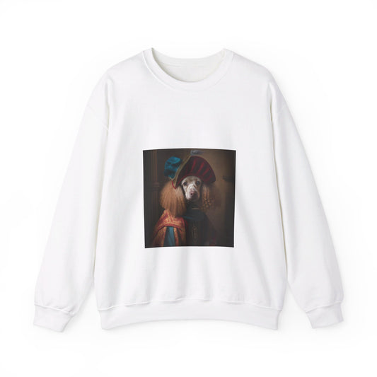 Poodle - 9th Century Jester - Pet Portrait Unisex Crewneck Sweatshirt