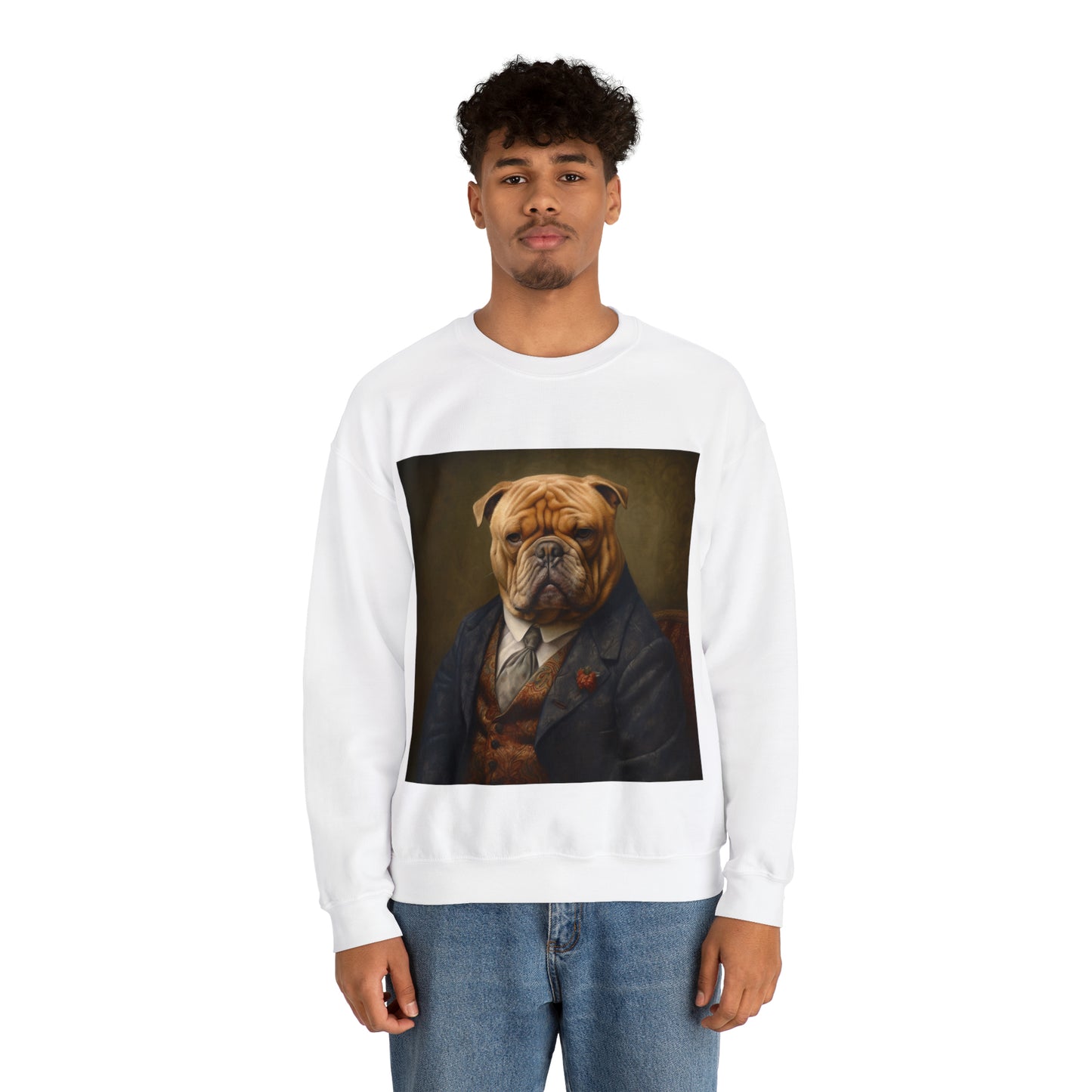 Mastiff - 20th Century Mobster - Pet Portrait Unisex Crewneck Sweatshirt