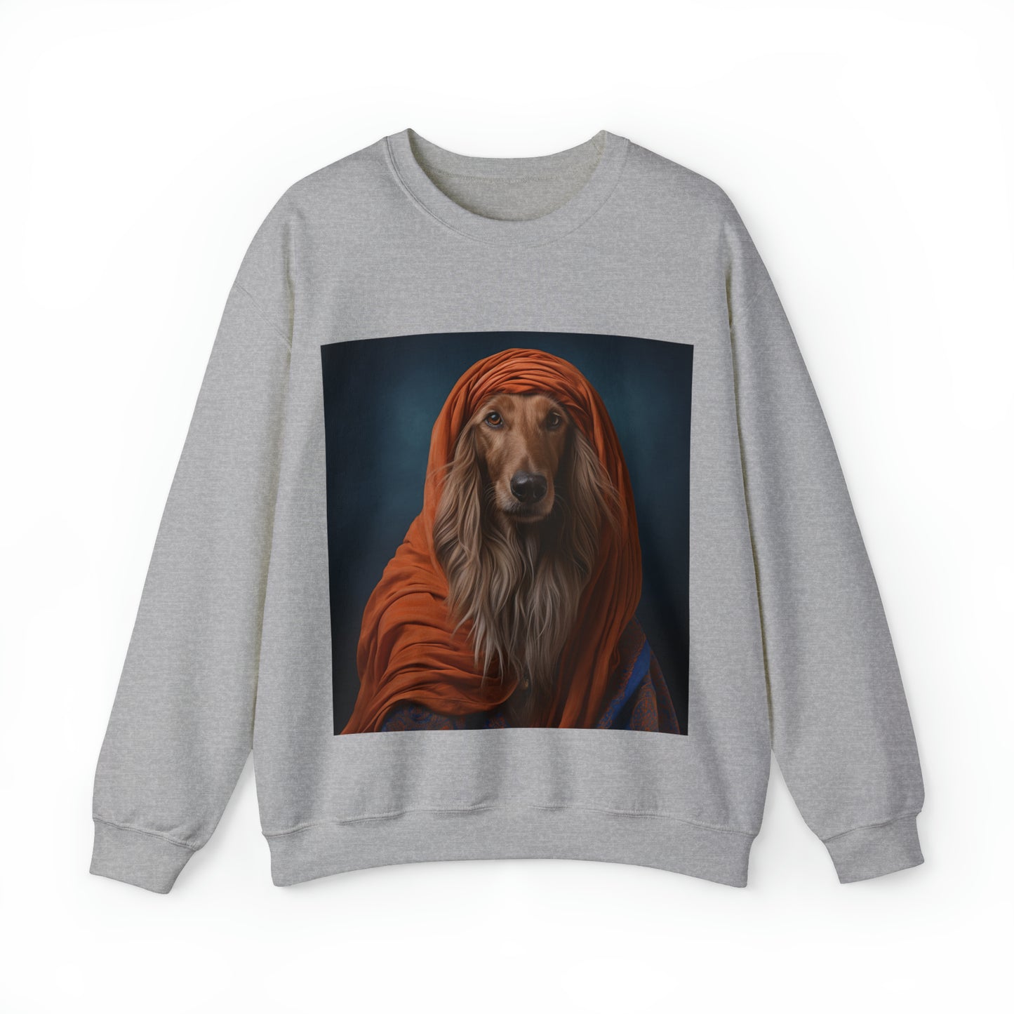 Afghan Hound - 10th Century Persian Poet - Pet Portrait Unisex Crewneck Sweatshirt