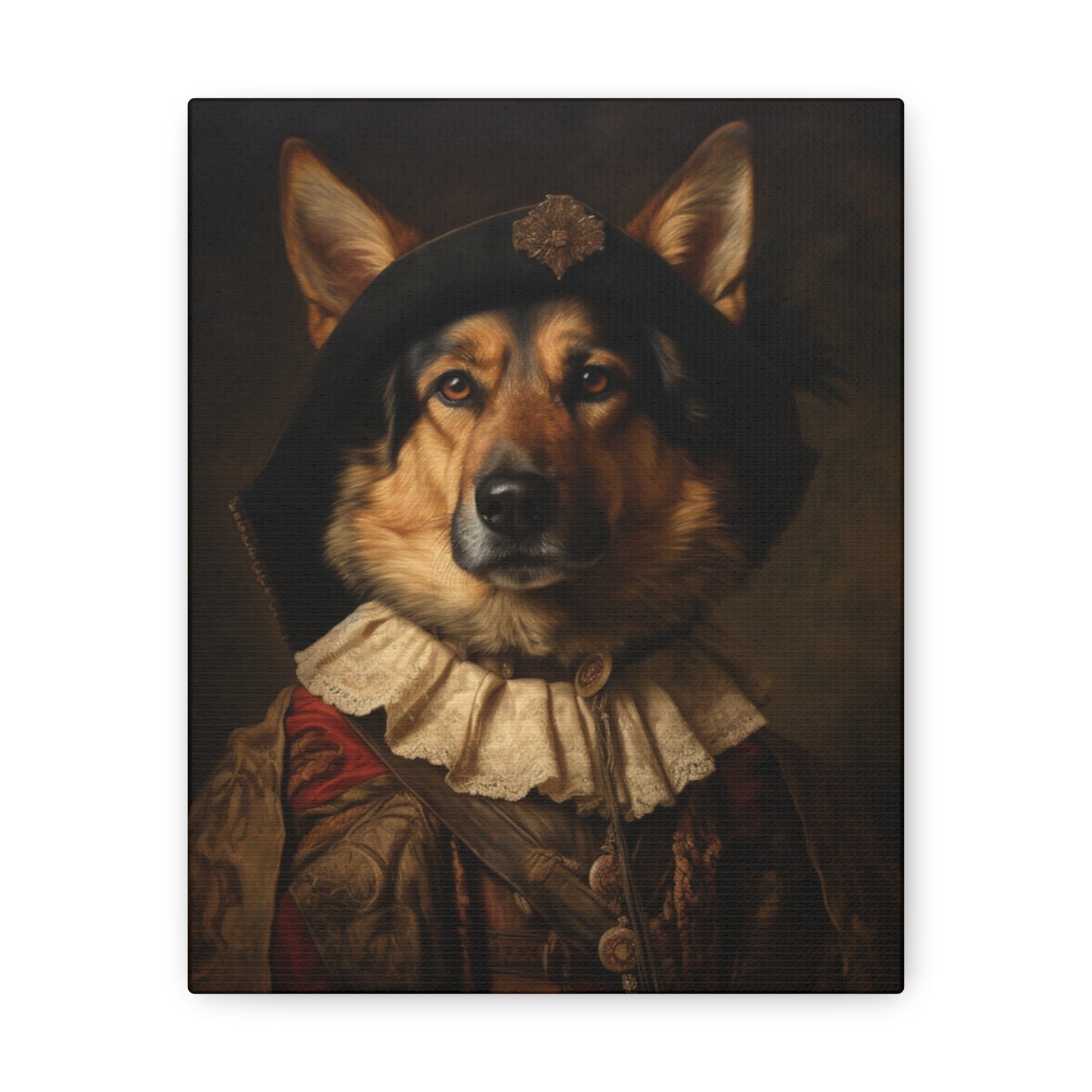 German Shepard  - 17th Century Explorer - Pet Portrait Canvas