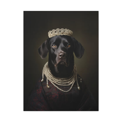 Black Lab - Victorian Era Woman of Nobility - Pet Portrait Canvas