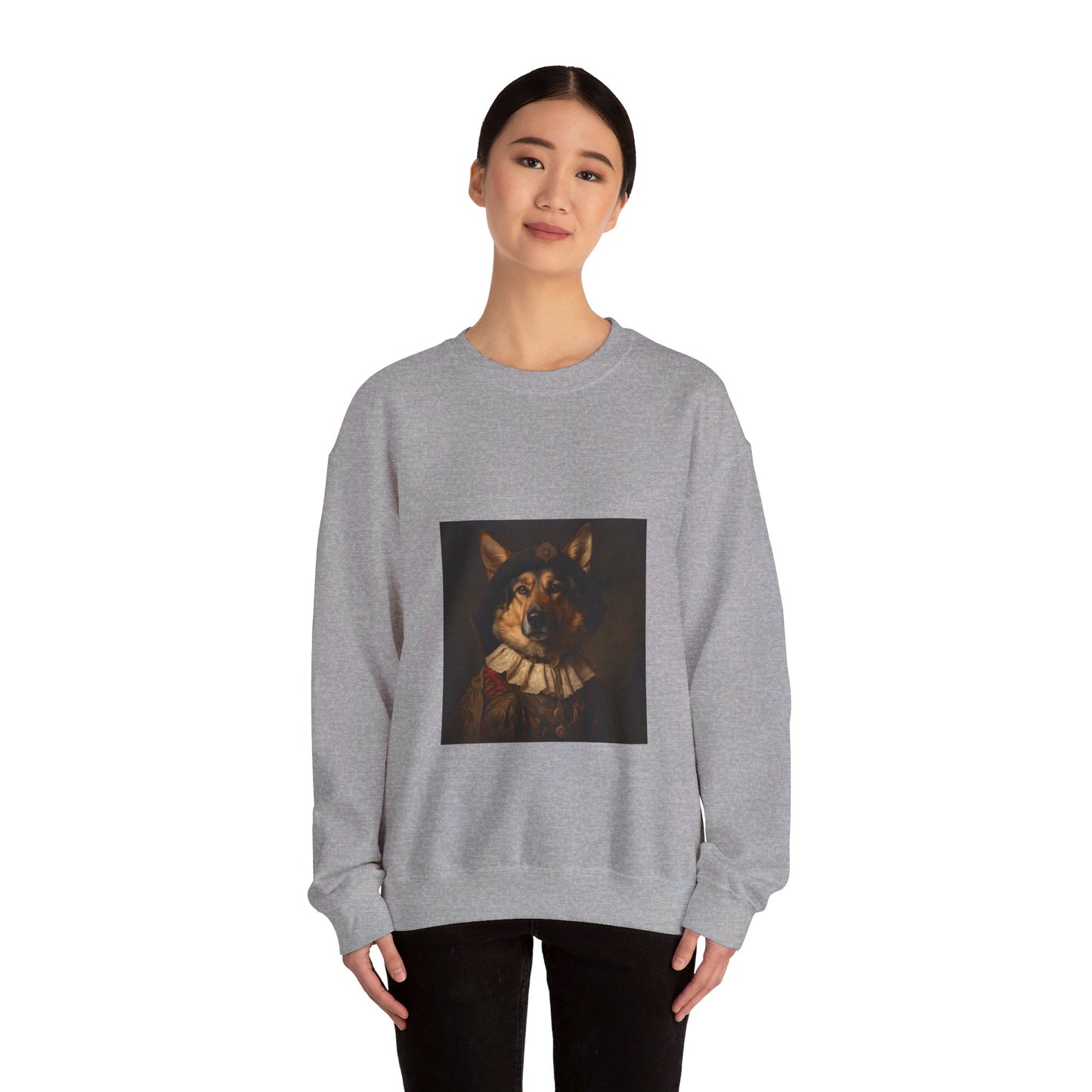 German Shepard - 17th Century Explorer - Pet Portrait Unisex Crewneck Sweatshirt