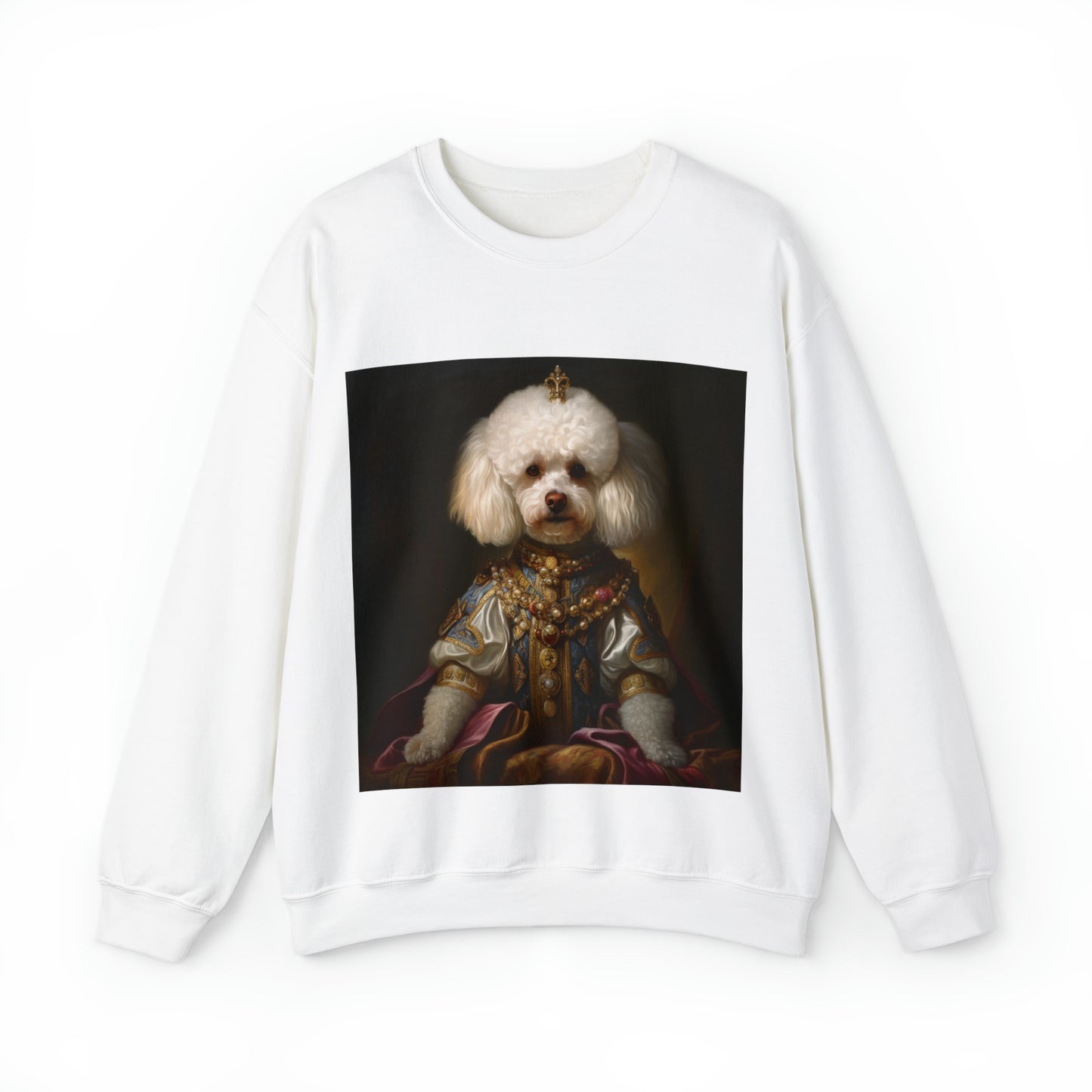 Bichon Frisé - 17th Century European Monarch - Pet Portrait Unisex Crewneck Sweatshirt