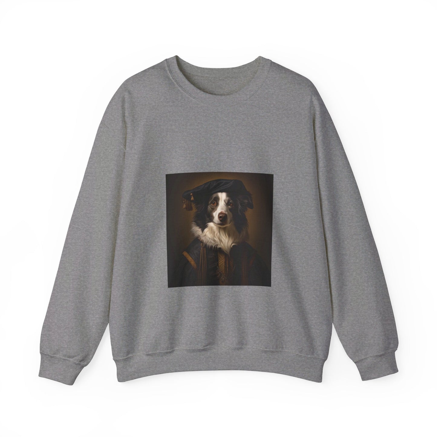 Border Collie - Renaissance Painter - Pet Portrait Unisex Crewneck Sweatshirt