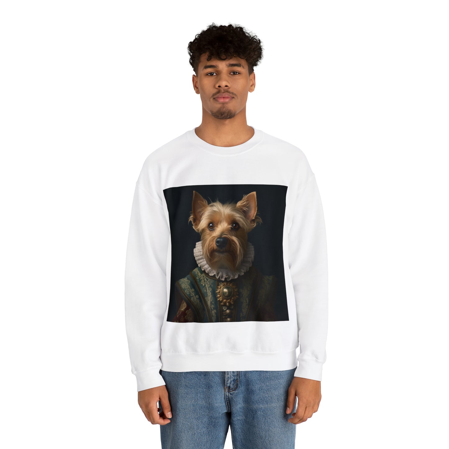 Yorkshire Terrier - 16th Century Playwright - Pet Portrait Unisex Crewneck Sweatshirt