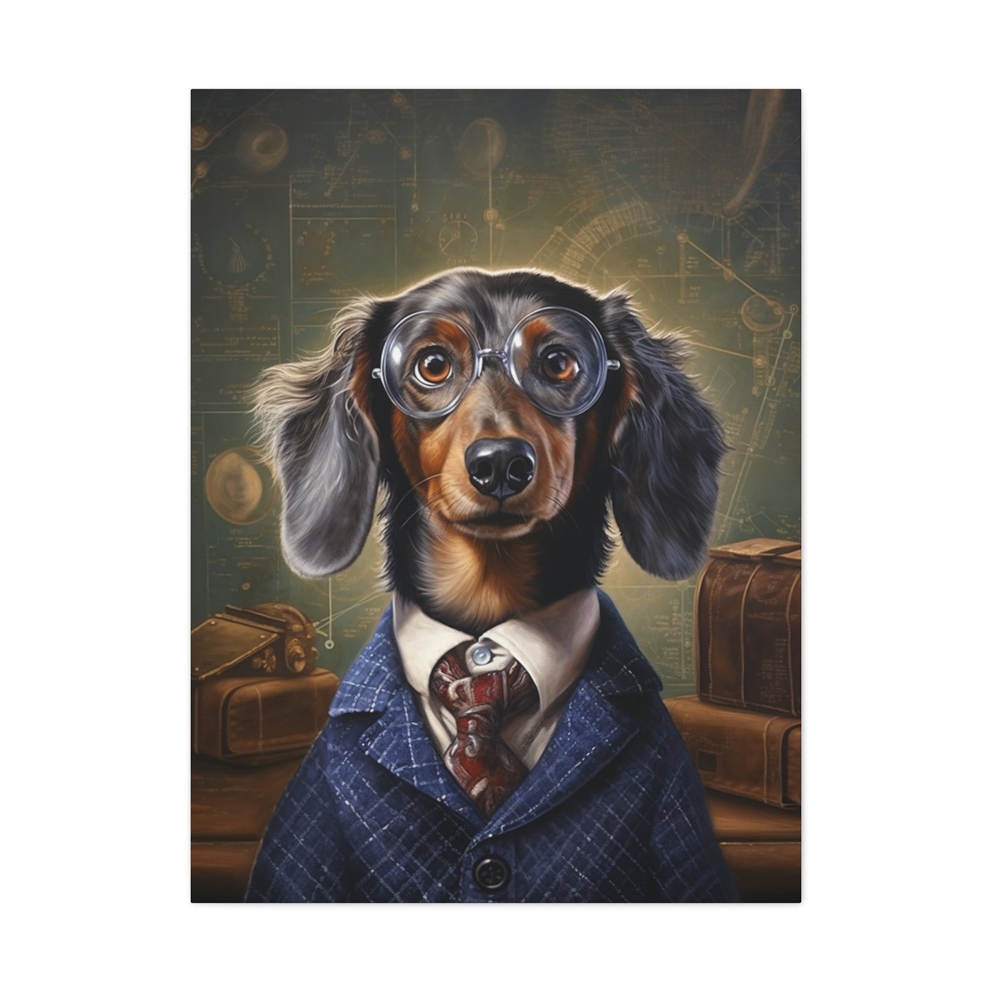 Dachshund  - 20th Century Scientist - Pet Portrait Canvas
