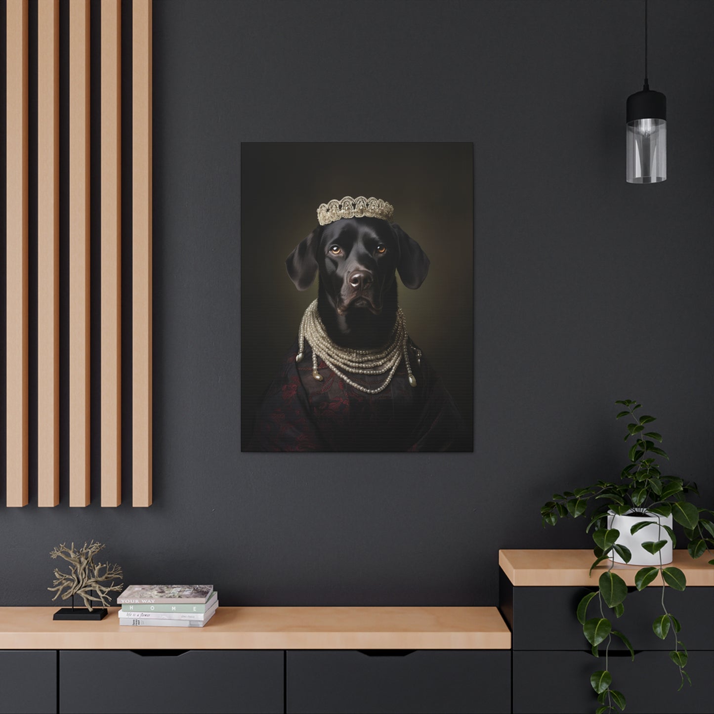 Black Lab - Victorian Era Woman of Nobility - Pet Portrait Canvas