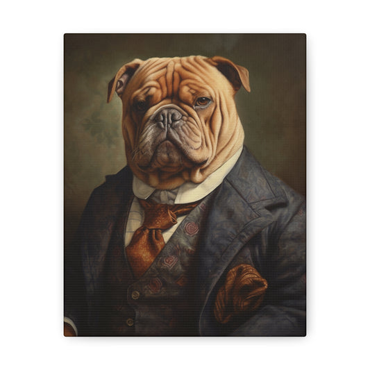 Mastiff - 20th Century Mobster - Pet Portrait Canvas