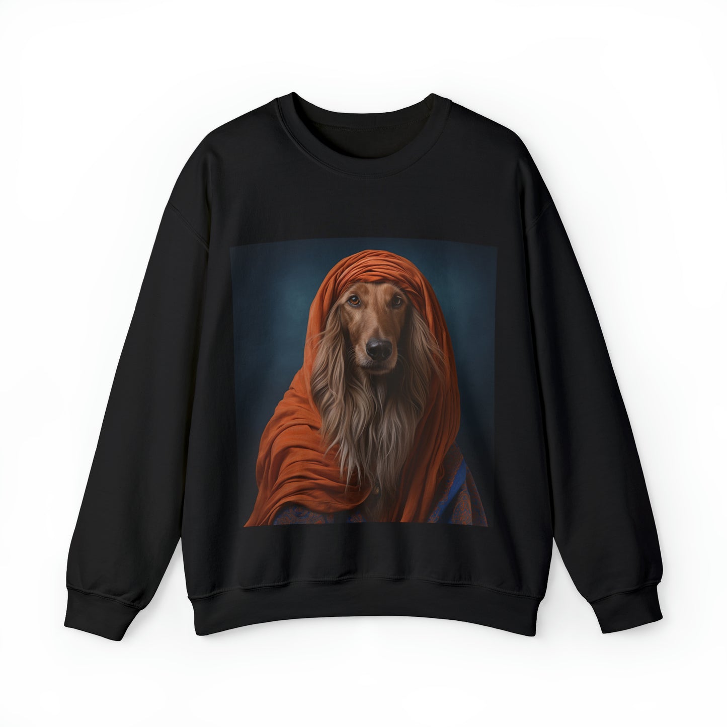 Afghan Hound - 10th Century Persian Poet - Pet Portrait Unisex Crewneck Sweatshirt