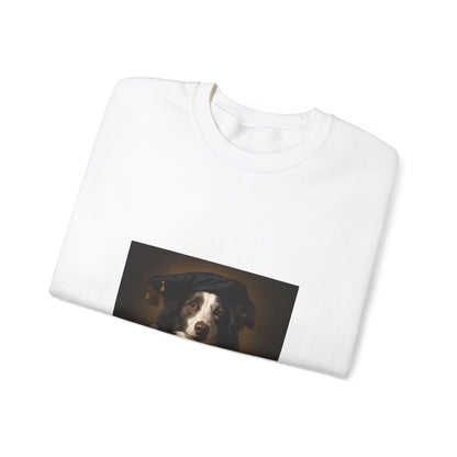 Border Collie - Renaissance Painter - Pet Portrait Unisex Crewneck Sweatshirt