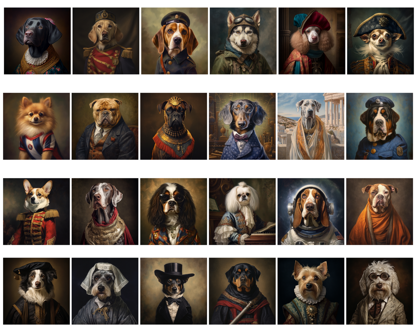 Custom Historical Pet Portrait Canvas