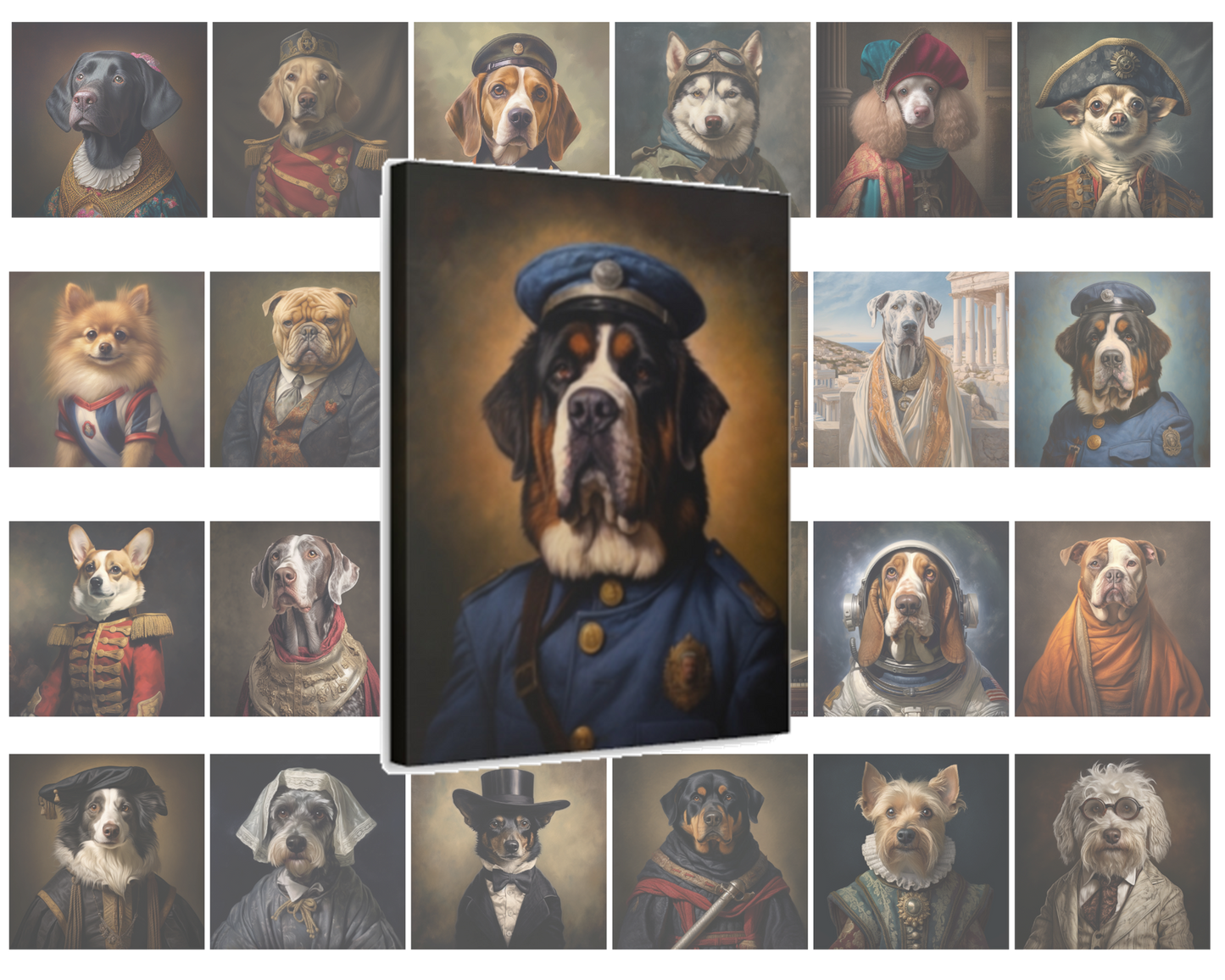 Custom Historical Pet Portrait Canvas