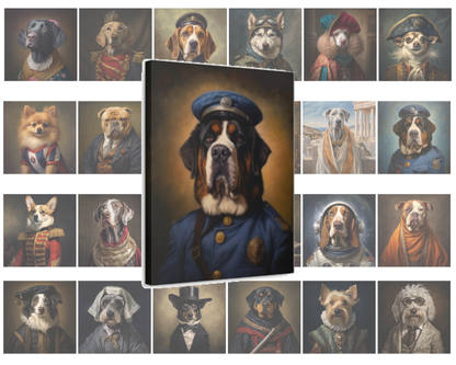 Custom Historical Pet Portrait Canvas