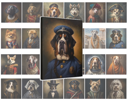 Custom Historical Pet Portrait Canvas