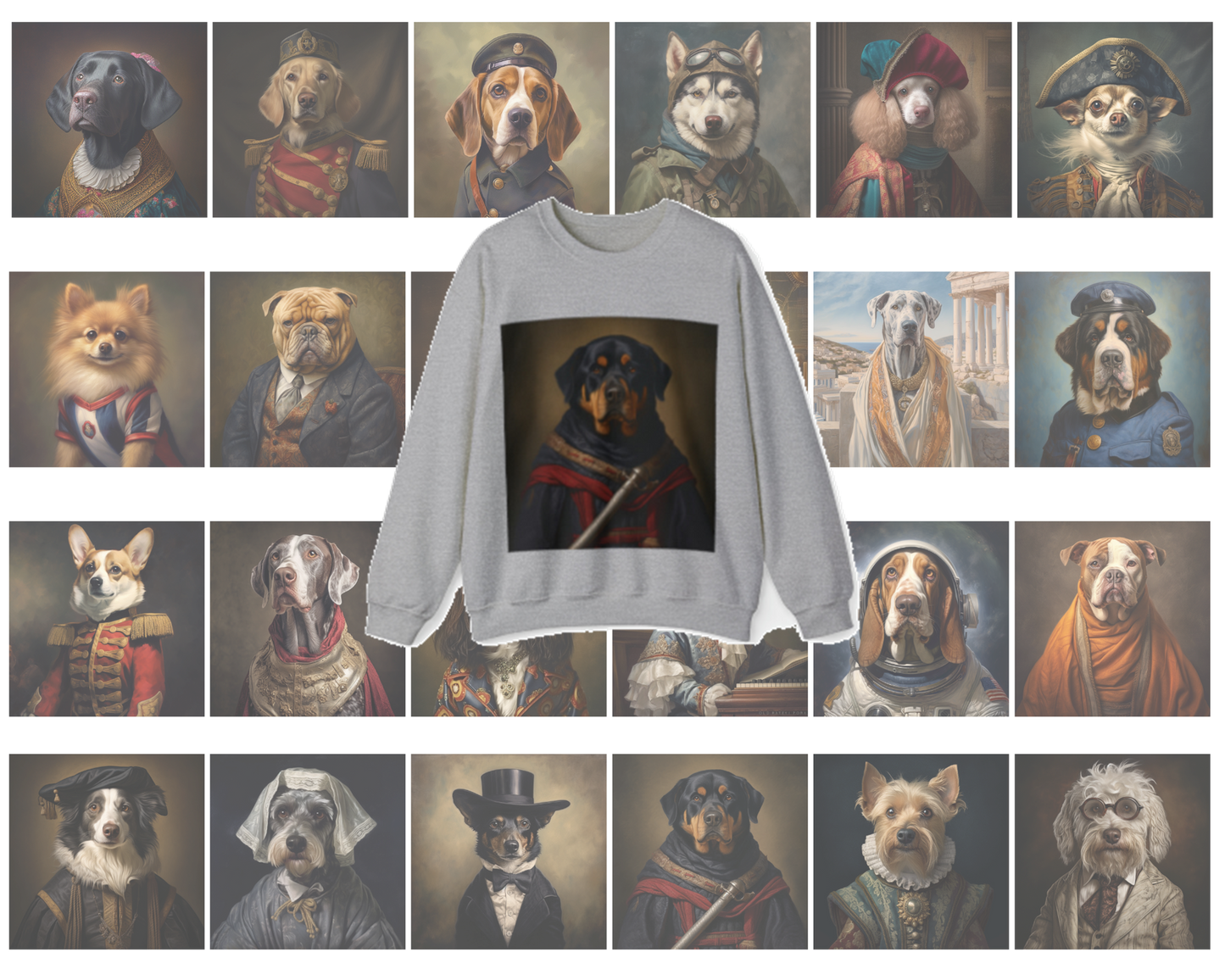 Custom Historical Pet Portrait Sweatshirt